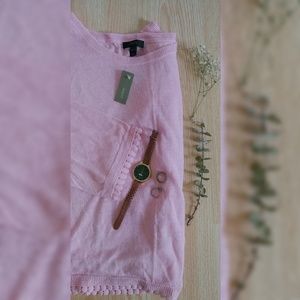 J Crew pink scallop Long Sleeve shirt size s NWT